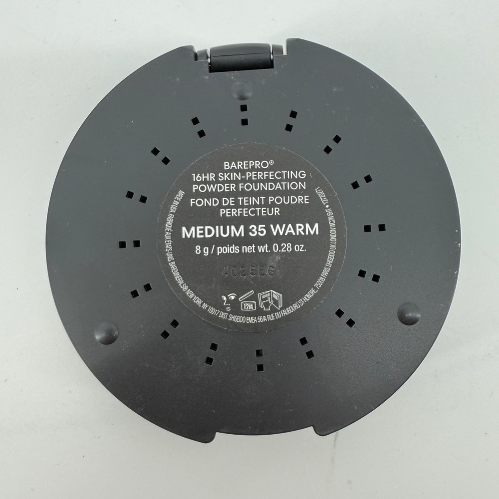 bareMinerals BarePro 16HR‎ Skin-Perfecting Powder Foundation Medium 35 Warm New - Picture 5 of 8